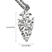 Load image into Gallery viewer, Odin&#39;s Spear Necklace with Vegvisir Symbol