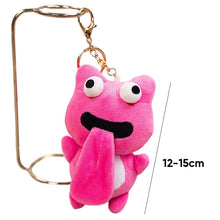 Load image into Gallery viewer, Cute Plush Animal Keychain Sticking out Tongue Frog