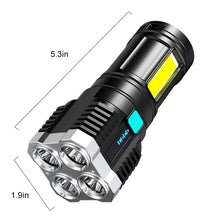 Load image into Gallery viewer, 4 Lamp Beads LED Multi-function Strong Light Flashlight