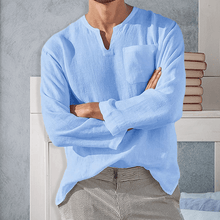 Load image into Gallery viewer, Men‘s Long-sleeved Linen Shirt