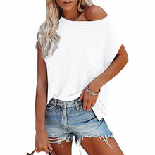 Load image into Gallery viewer, Women&#39;s Casual Short Sleeve Off Shoulder Oversized T Shirt