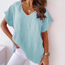 Load image into Gallery viewer, V-neck Cotton and Linen Shirt