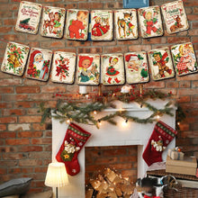 Load image into Gallery viewer, Vintage Style Christmas Banner