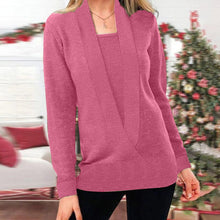 Load image into Gallery viewer, Women&#39;s V Neck Long Sleeve Knit Sweater