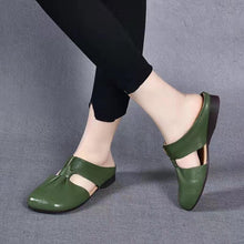 Load image into Gallery viewer, Summer Retro Flat Slippers Genuine Leather Sandals