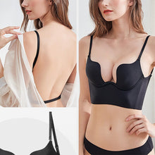 Load image into Gallery viewer, Deep U Plunge Push Up Backless Bra