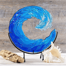 Load image into Gallery viewer, Ocean Wave Fused Glass Sculpture