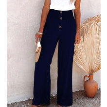 Load image into Gallery viewer, Cotton and Linen Elastic Wide Leg Pants