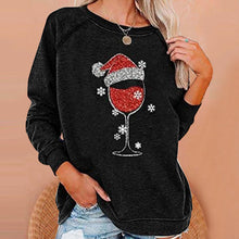 Load image into Gallery viewer, Christmas Wine Glass Print Sweatshirt
