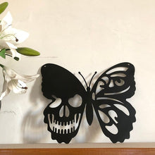 Load image into Gallery viewer, Metal Skull Butterfly Wall Decoration