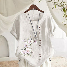 Load image into Gallery viewer, Floral Cotton Linen Shirt