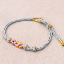 Load image into Gallery viewer, Peach Blossom Adjustable Braided Bracelet
