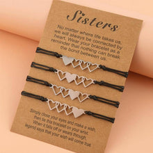 Load image into Gallery viewer, Sister Matching Heart Bracelets for 2, 3, 4 &amp; 5, Friendship Bracelet, Best Gift for Friends and Sisters