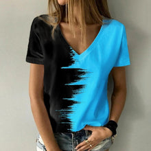 Load image into Gallery viewer, Digital Print V-Neck T-Shirt