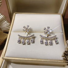 Load image into Gallery viewer, Flower Zircon Tassel Stud Earrings