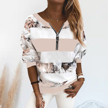 Load image into Gallery viewer, Printed V-Neck Pullover T-Shirt