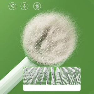 2-in-1 cleansing pet hair removal brush