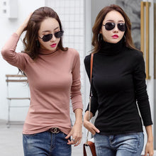 Load image into Gallery viewer, Women&#39;s casual half high collar long sleeve bottoming shirt