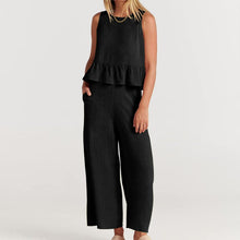 Load image into Gallery viewer, Women Sleeveless pleated tank top wide leg pants set