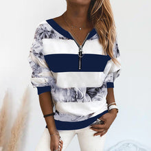Load image into Gallery viewer, Printed V-Neck Pullover T-Shirt