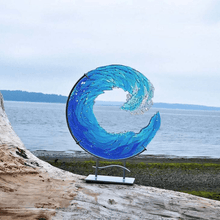 Load image into Gallery viewer, Ocean Wave Fused Glass Sculpture