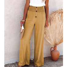 Load image into Gallery viewer, Cotton and Linen Elastic Wide Leg Pants