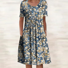Load image into Gallery viewer, Floral Crew Neck Midi Shift Dress