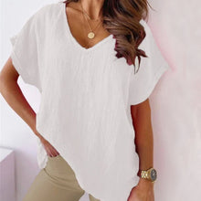 Load image into Gallery viewer, V-neck Cotton and Linen Shirt
