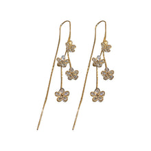 Load image into Gallery viewer, Flower Long Tassel Earrings