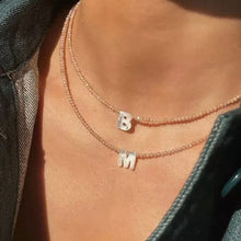 Load image into Gallery viewer, Beaded Shell Letter Necklace