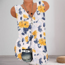 Load image into Gallery viewer, Loose Floral Print V-Neck Tank Top T-Shirt