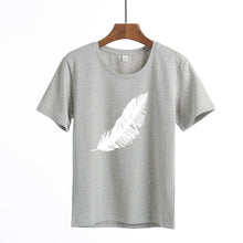 Load image into Gallery viewer, Feather Print Short Sleeve T-Shirt