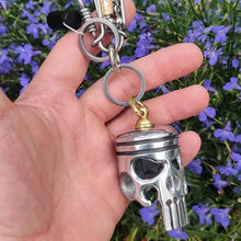 Load image into Gallery viewer, Piston Art Skull Keychain