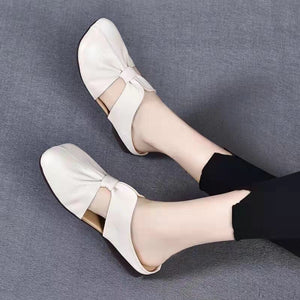 Summer Retro Flat Slippers Genuine Leather Sandals