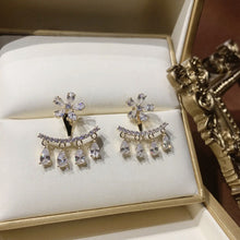 Load image into Gallery viewer, Flower Zircon Tassel Stud Earrings