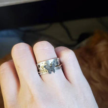 Load image into Gallery viewer, Butterflies Silver Spinner Ring