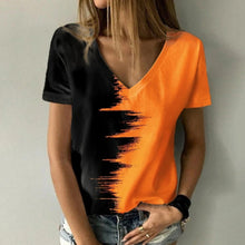 Load image into Gallery viewer, Digital Print V-Neck T-Shirt