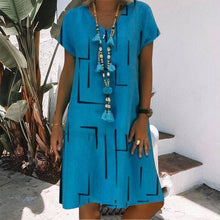 Load image into Gallery viewer, Short Sleeve Printed Women&#39;s Dress