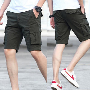 Men multi-pocket overalls shorts