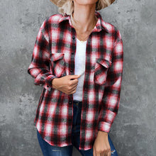 Load image into Gallery viewer, Loose Lapel Plaid Shirt