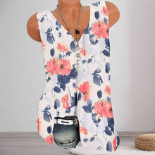 Load image into Gallery viewer, Loose Floral Print V-Neck Tank Top T-Shirt