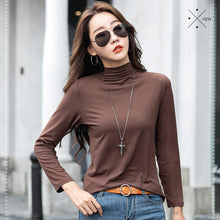 Load image into Gallery viewer, Women&#39;s casual half high collar long sleeve bottoming shirt