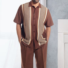 Load image into Gallery viewer, Two Piece Short Sleeve Print Walking Suit Set