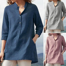 Load image into Gallery viewer, Women&#39;s Urban Casual Stand Collar Loose Shirt