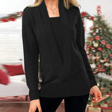 Load image into Gallery viewer, Women&#39;s V Neck Long Sleeve Knit Sweater