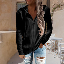 Load image into Gallery viewer, Stripe Casual Women&#39;s Hoodies Loose Knitwear Zipper Cardigan