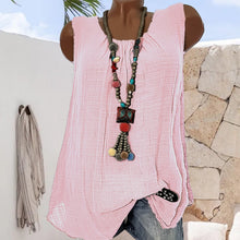 Load image into Gallery viewer, Comfortable Casual Round Neck Sleeveless T-Shirt