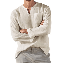Load image into Gallery viewer, Men‘s Long-sleeved Linen Shirt