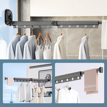 Load image into Gallery viewer, Wall-Mounted Foldable Clothes Drying Rack with Suction Cup