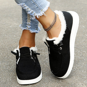 Low-Top Canvas Plush Shoes